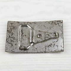 Rectangular Belt Buckle in Scale Design Vintage Antique Silver Look