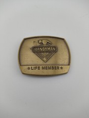 Belt Buckle Cast Brass Handyman Club of America Life Member 1996