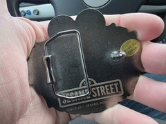 Vintage Blue Sesame Street Cookie Monster Buckle 2011 3&Prime;x3-1/2&Prime; Mirror Mouth