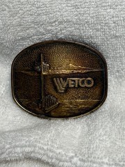 Vetco Solid Brass Belt Buckle Off-shore Drilling Rig Design Vintage Men’s Buckle