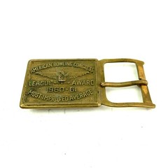 American Bowling Congress League Award 1960-61 Most Improved Metal Belt Buckle