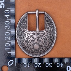 Heavy Duty Silver Flower Engraved Western Cowgirl Belt Buckle Set Fit 15mm Strap
