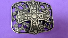 Openwork Iron Cross Medieval Religious Faith Symbol Gothic Biker Belt Buckle