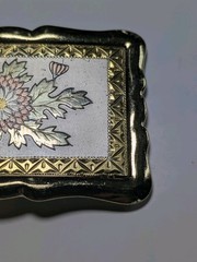 TRI COLOR PLATED FLOWER DESIGN BELT BUCKLE – VINTAGE – 3 1/2&Prime; X 2 1/4&Prime;