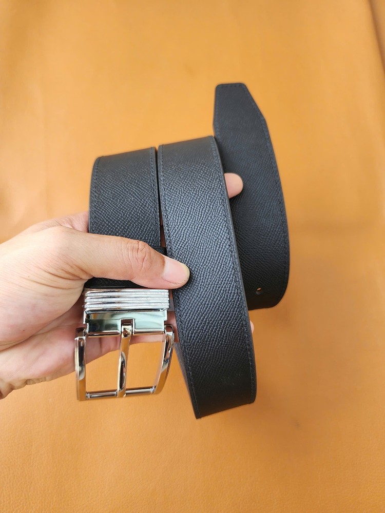 3.8CM Black/Brown Genuine Epsom Cow Leather Skin Men Belt Buckle-Customize