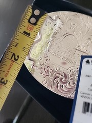 Montana Silversmiths® Silver Engraved Gold Trim « R » Initial Belt Buckle NEW