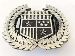 Men&rsquo;s CADILLAC Symbol Belt Buckle No Belt American Flag Stars Metal Silver Heavy