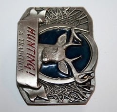 C&J Inc Belt Buckle (HUNTING! A TRADITION) BLUE ENAMEL – 1997