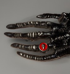 Skull and Skeletal Hand Belt Buckle