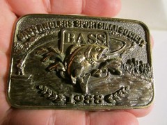 1988 BASS ANGLER&rsquo;S SPORTSMAN SOCIETY BELT BUCKLE HEAVY SOLID BRASS – GW-16