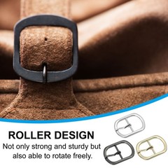 9Pcs 1.3&Prime; Single Prong Metal Roller Pin Belt Buckles Black/Silver/Light Gold