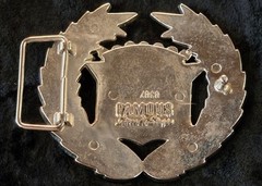Vintage Belt Buckle Famous Stars and Straps American Flag Cadillac