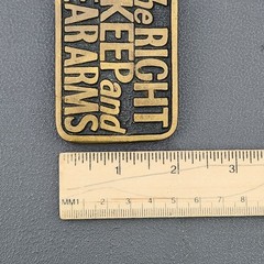 Vintage 1978 The Right to Keep and Bear Arms Solid Brass Belt Buckle