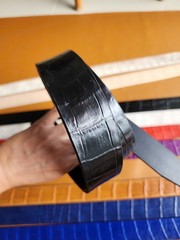 3.8CM Black 100% Genuine Leather Skin Men Belt Buckle-Handmade-Customize
