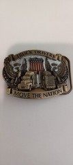 Truck Driver Belt Buckle Big Rig Semi Trucks American 1987 USA Flag Trucker Belt