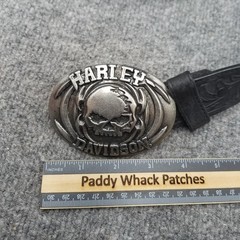 Harley Davidson Skull Belt Buckle Willie G Silver Creek Leather Belt Size 36