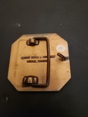 1987 Deere & Company Moline Illinois Octagon Buck Belt Buckle Deere Stag D Logo