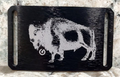 GRIP6 BELT BUCKLE – BISON / AMERICAN BUFFALO – ANODIZED BLACK – 1.5 INCH WIDE