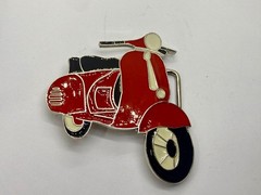 Red & Black White Vespa Classic Scooter Motorcycle Design NOS Belt Buckle