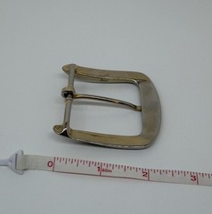 Classic Simple Squared Large Silver Tone One Prong Buckle For 1-5/8” Belt Men’s