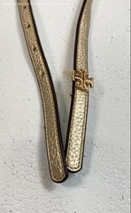 Tory Burch Reversible Logo Skinny Belt In Gold And Silver