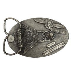1978 Capt Hawks Sky Patrol I’d Rather Be Fishing Belt Buckle 3.5&Prime; USA