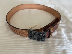Martin Digman American Alligator Skin Belt, Tan Size 34