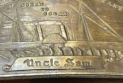Vintage Antique Tiffany Solid Brass Relief Cowboy Fancy Belt Buckle