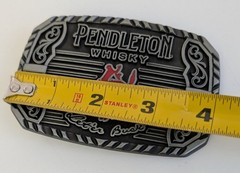 Pendleton Whisky belt buckle let er’ buck silver black red rodeo 2025