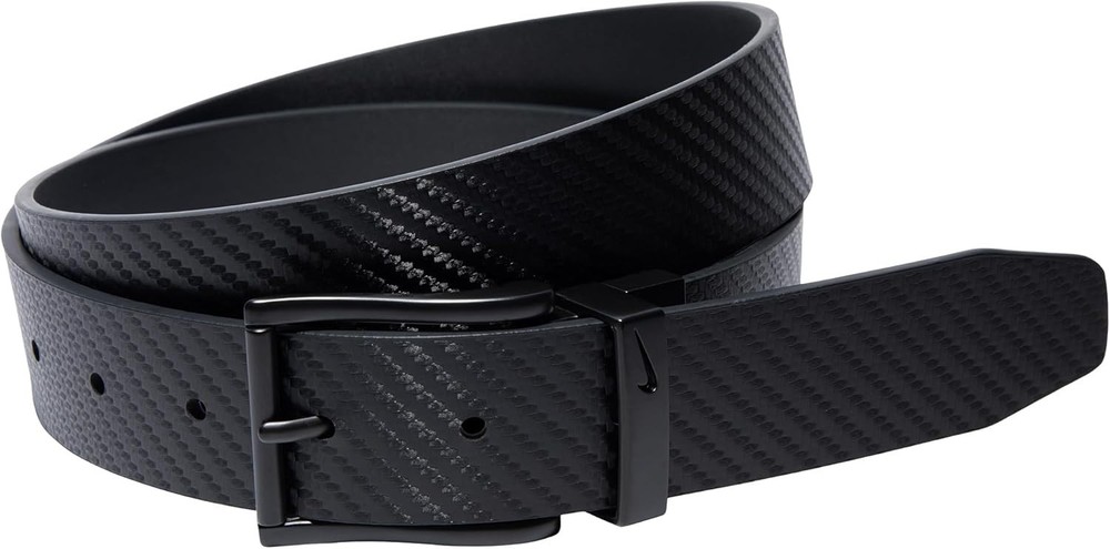 NEW! Nike Carbon Fiber Men&rsquo;s Large ( 38-40) Textured Reversible Golf Belt, Black