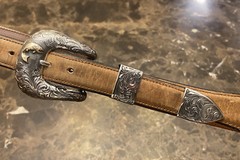 Vogt /Orvis James Reid Style .925 Sterling Silver 14k Gold Belt Buckle set ✅