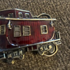 Vintage Train Caboose Belt Buckle 1979 Great American Buckle Co High Gloss Brass