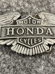 Vintage Honda Motorcycles Belt Buckle Possibly Pewter 70’s Advertising