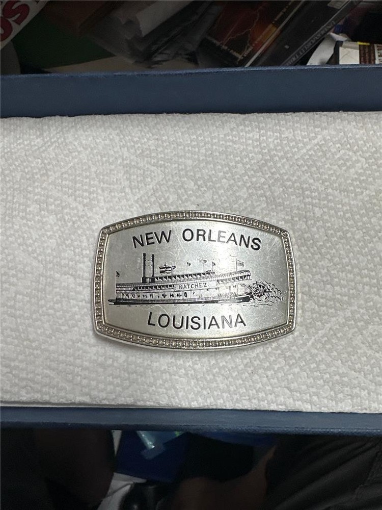 Vintage New Orleans Louisiana Belt Buckle Natchez Paddle Boat