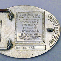 U.S. Navy Public Works Center Belt Buckle (Solid Brass, Silver) Hand Painted