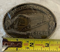 Vintage 1988 Railroad Savings The Diesel Series Train Belt Buckle New