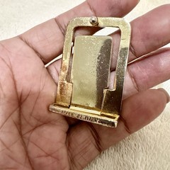 Vintage Gold S Logo 1&Prime; Belt Buckle Made in Italy DIY Leathercraft Hardware 90s