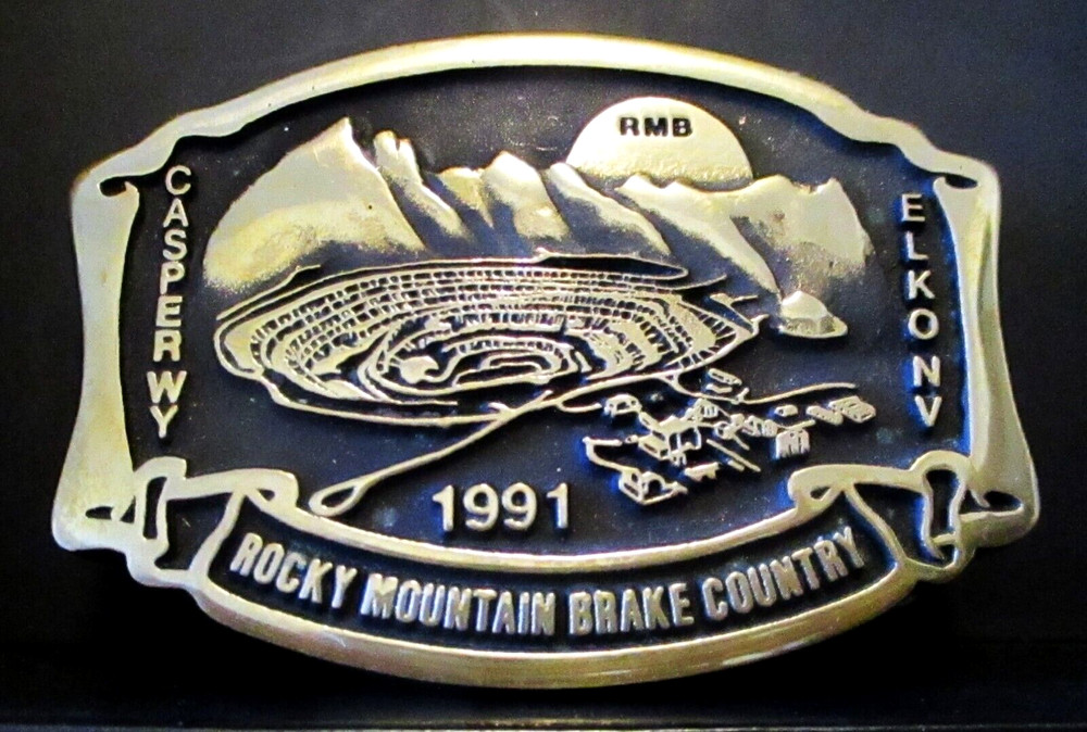 Rocky Mountain Brake Supply RMB 1991 Belt Buckle Casper & Elko Anacortes Brass