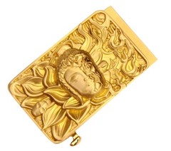 Brass Carved Buddha Devil Head Belt Buckle Strap Fastener Buddhism Zen Decor