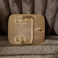 Vintage John Deere Belt Buckle Gold Tone Running Deer Logo Western Style