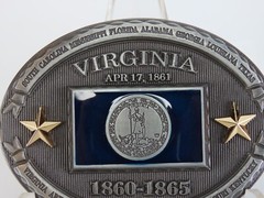 Virginia Southern States 1860-1865 Metal Belt Buckle State Seal