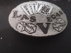 Fabulous Nevada Belt Buckle Dice Cards Poker Las Vegas Reno
