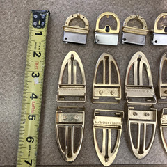 Geometric Belt Buckle non magnetic shiny metal Brass lot 2.5&Prime; x 1 3/8&Prime;