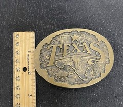High Mesa Texas Solid Bronze Belt Buckle Vintage 1984 Longhorn Star Made In USA