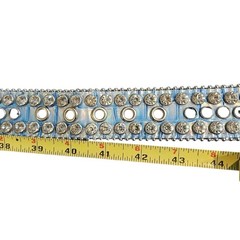 Rare DNA Rhinestone Belt Glow in the Dark Leather Silver Platinum Size Large L