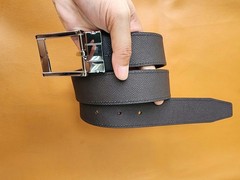 3.8CM Black/Brown Genuine Epsom Cow Leather Skin Men Belt Buckle-Customize