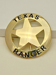Texas Ranger 2 piece set, belt buckle and bolo (Gold)
