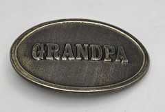 Vintage Grandpa Belt Buckle The Great American Buckle Co. Brass Tone Oval