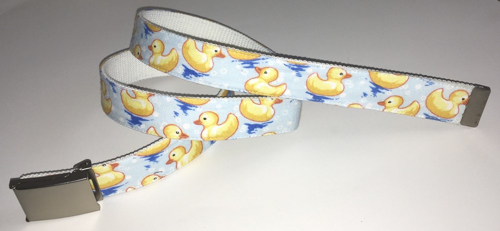 Rubber Ducky Belt & Buckle Ducks Quack Farm Zoo Lake Animal Cartoon Fun Kids NEW