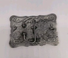 Western Legends Lone Star Long Horn Silver Tone Belt Buckle
